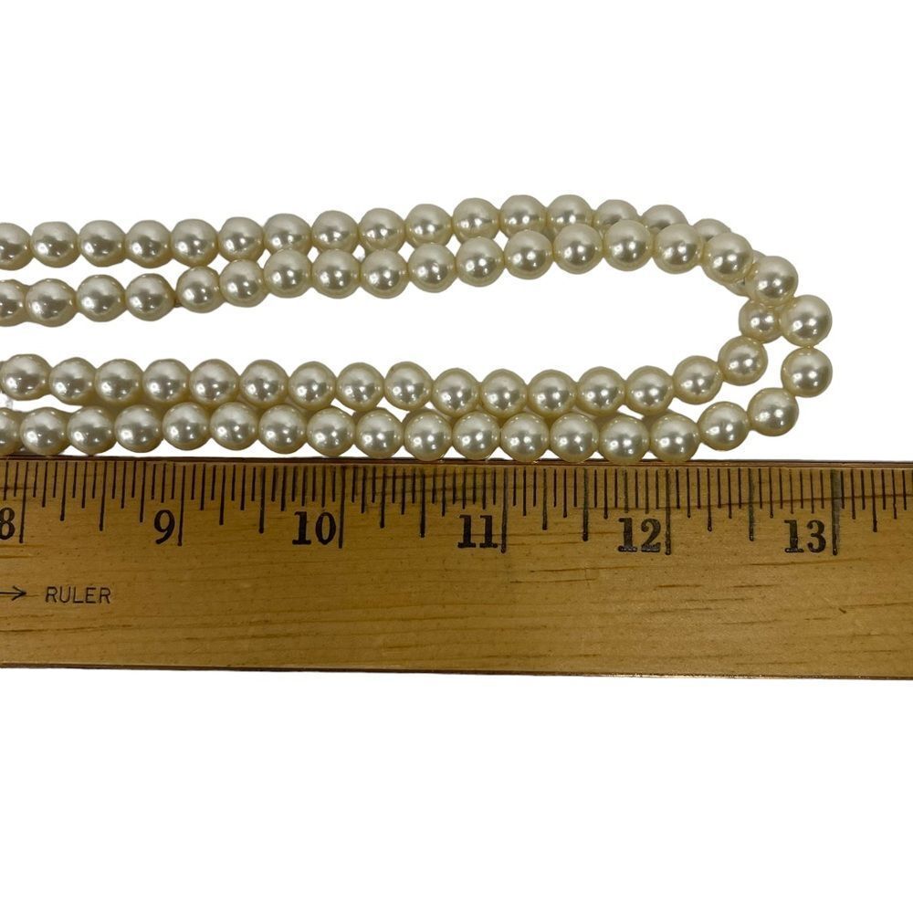Infinity Faux Pearl Strand Necklace 52” Office Career Formal Wedding Classic - Picture 8 of 10